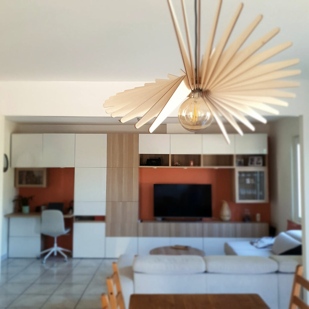 séjour ouvert bureau suspension